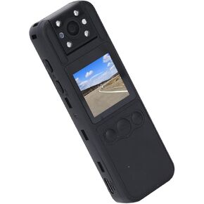 Acouto 4K HD Video Recording Camcorder with 180° Rotating Lens 120° Wide Angle 1.3 Inch Color Screen Wi Fi Connection Type C OTG Compatible for Outdoor Cycling Wearable Cam