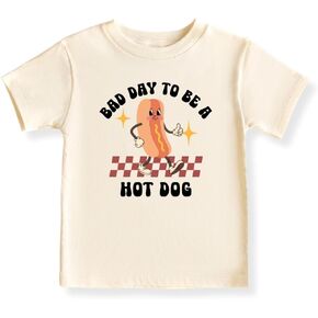 Bad Day To Be A Hot Dog Retro Graphic Baby Bodysuit, Toddler And Kids T-Shirt – Funny Hot Dog Design