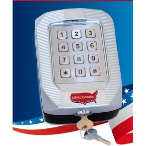 US Automatic 050700 Premium Hardwired Metal Keypad - Weather Resistant - for All Gate Opener Brands - 12-24VAC/VDC Power Source