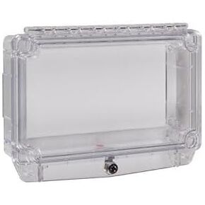 7710 Keypad Protector Polycarbonate Cover with Open Back Box and Lock, Clear