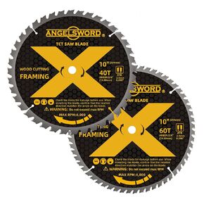 10 Inch Table Saw Blade/Miter Saw Blade for Ultra-Nice Wood Cutting, 40T&60T, 2 Pack