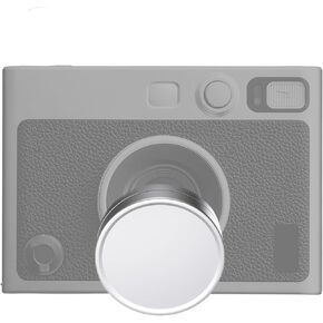 Foto&Tech Silver Metal Lens Cap for Fuji Instx Mini Evo, Fuji Mini Accessories for Fuji Instx Mini Evo Lens Cover, Anti-Scratches Aluminum Mini Evo Lens Cap with Flocking Internal