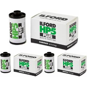 Ilford HP5 Plus ISO 400 Black and White 35mm Roll Film Bundle (36 Exposures, 3-Pack) (3 Items)