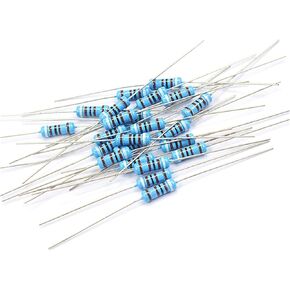 Resistors 0.5 Watt Resistor Metal Film Resistance Kit, 1/2W 1Percent Electronic Set of Resistors Assorted Package(0.1ohm-750ohm 300pcs)