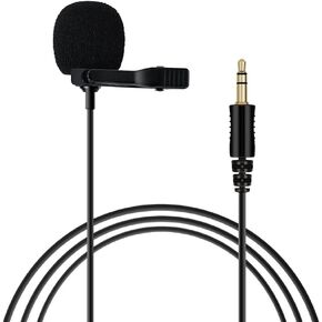 Omnidirectional Microphone 3.5mm Lavalier Tie Clip Microphones Mini Audio Mic for Camera Computer Laptop Phone