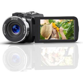 6K Video Camera Camcorder HD 64MP 18X Digital Zoom Vlogging Camera for YouTube 4 Inch IPS Screen