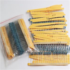 Resistors 600Pcs 30 Kinds Each Value Metal Film Resistor Pack, 1/4W 1Percent Resistor Assorted Kit Set