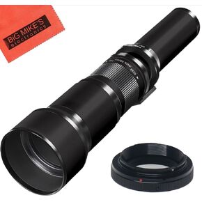Long-Range 650mm-1300mm f/8 Telephoto Zoom Lens for Canon Digital EOS Rebel T2i, T3, T3i, T4i, T5, T5i, T6, T6i, T6s, SL1, EOS60D, EOS70D, 50D, EOS 5D, EOS1D, EOS5D III, EOS 6D, EOS 7D SLR Cameras