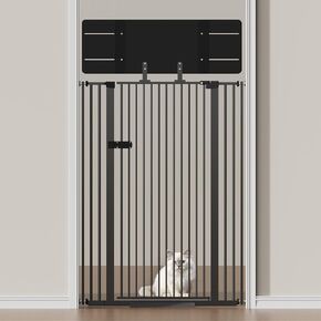 Snagle Paw 71" Extra Tall Cat Gate with Acrylic Top Panel，29.5-40.6" Wide Adjustable Pet Gates, Pressure Mounted, No-Drill Easy Install,Cat Gate for Doorways,Stairs,Kitchen(White)