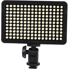 LED Video Light, Portable on Camera Photo Light Panel Dimmable for DSLR Camera Camcorder with Battery, 176 LED High Brightness, for Photo Studio Video Photography