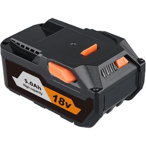 R840087 5.0Ah Replacement for Ridgid 18V Lithium Battery AC840040 AC87004 R840087 R840086 R840085 R840084 R840083 AC840085 AC840086 AC840087P R01301B R01601B 18 Volt Power Tool Battery