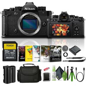 Nikon Zf Mirrorless Camera Brown 24.5MP Full-Frame Sensor with 4K UHD Video | Includes 64GB Memory Card, Bag, Card Reader, Photo Software, Flex Tripod, Wallet, Cleaning Kit, and Cap Keeper