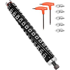 Shelix Cutterhead Compatible with DeWalt DW735 DW735x Planer, 13 Inch Helical Cutterhead with 4 Rows 56 Carbide Inserts and Pre Installed Bearing, Including 10 Spare Blades