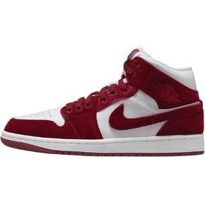 Air Jordan 1 Mid SE Women's Shoes (FZ3334-100, White/Black/White/Team Red) Size 8