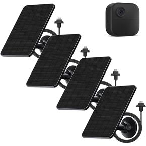 4 Pack Solar Panel for Blink Camera 4, 4W Solar Panel Charger Compatible with New Blink Outdoor 4(4th Gen), USB-C Port, IP65 Waterproof Rubber Plug, 13.1ft Cable, Adjustable Mount(Camera Not Included)