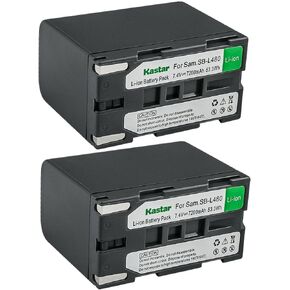 Kastar 2-Pack SB-L480 Battery Replacement for Samsung VP-W60B VP-W61 VP-W61D VP-W63 VP-W70 VP-W70U VP-W71 VP-W75 VP-W75D VP-W80 VP-W80USC-L520 SC-L530 SC-L550 SC-L600 SC-L610 SC-L630 SC-L650