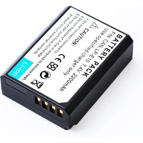 LP-E10 Batteries Compatible with Canon EOS Rebel T3, T5, T6, T7, T100, Kiss X50, Kiss X70, 1100D, 1200D, 1300D, 2000D Cameras (2200mAh)