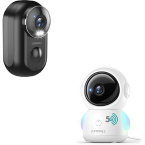 ZUMIMALL Security Cameras Wireless Outdoor, Security Camera Indoor, 5G/2.4G WiFi Baby Monitor with Camera and Audio, 2K Wired Pet Camera for Home Security