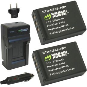 Wasabi Power Battery (2-Pack) and Charger for Toshiba PA3985 and Toshiba Camileo X200, X400, X416, Z100