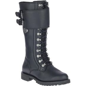 Harley-Davidson Women's Grimes 12-Inch Black Motorcycle Boots, D87205