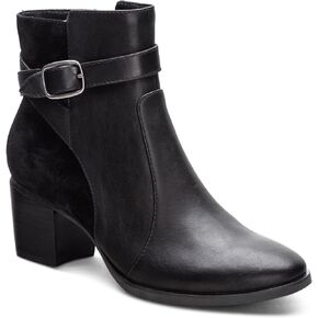 Aetrex Women's Rebecca Orthopedic Heel Boots - Weather-Friendly Leather Boots for Women Arch Support w/ Buckle and Side Zipper Ankle Boots for Women