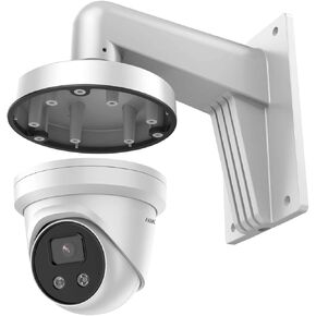 Real HD DS-2CD2386G2-IU 4K 8MP Acusense DarkFighter Turret Dome PoE IP Camera, WDR 2.8mm Lens, IP67, H.265+, Compatible with Hik Vision NVR Bundle with PC140 WMS WML DS-1273ZJ-140 LTB342-140 Bracket