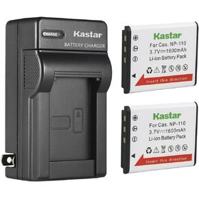 Kastar AC Wall Battery Charger Replacement for Casio NP-110 NP-160 Battery, Casio Exilim EX-FC200S, Exilim EX-Z2000, Exilim EX-Z2200, Exilim EX-Z2300, Exilim EX-Z3000, Exilim EX-ZR10 Camera