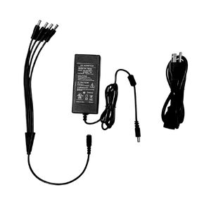 Security Camera Power Adapter with 4-Way Power Splitter, 12V 5A 100V-240V 2.1x5.5mm Power Supply, Compatible with Lorex, Samsung, Q-See, Night Owl, Swann, Annke IP and BNC Cameras