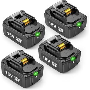 4 Pack 8.0Ah Replacement Battery for Makita 18V Battery BL1860 BL1830 BL1860B BL1860B-2 BL1850 BL1850B BL1840 BL1840B BL1830 BL1830B BL1820 BL1815 BL1815B LXT-400 194204-5 Drill Tools (1 Pack)