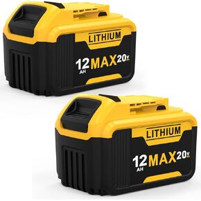 2 Packs 20V 12Ah Battery Replacement for Dewalt 20V Max Battery, Compatible with 20 Volt Dewalt Batteries Cordless Power Tools with LED Indicator