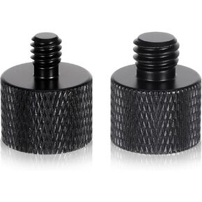 2pcs 1/4 to 3/8 & 3/8 to 1/4 Camera Tripod Adapter Tripod Screw Adapter 1/4 Male to 3/8 Female and 3/8 Male to 1/4 Female Adapters Set for Camera Monitor Tripods Microphone Mic Stand Mount