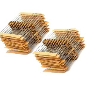 Resistors 0.5 Watt Resistor Assortment Set, Carbon Film Resistor 1/2W Colored Ring Resistance(1 ohm-3M 300pcs)