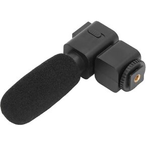 Acouto Wide Range Frequency Stereo Interview Microphone for Camera, Shock Absorbing, with Universal Connector, One Microphone for Everything, Acoutoqa13os8hg4