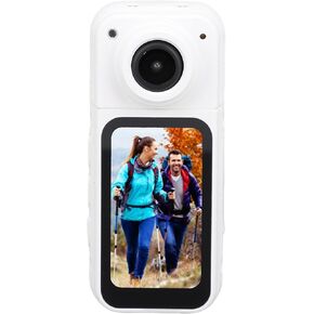 Pomya Thumb Sized Wearable Action Camera Body Worn Camera HandsFree Camera with 180° Adjustable Lens 2.7K Video WiFi APP Control for Pet Travel Sports Recording (Black)