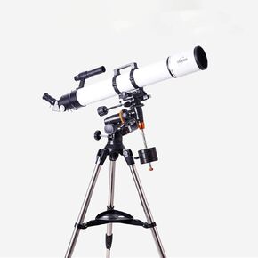 Focal Length 900Mm Telescope Refracting Telescope Adjustable Portable Travel Telescopes for Astronomy Multilayer Green Film with Equatorial Mount