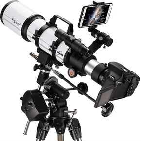 Professional National Geographic Telescope 80mm Aperture 600mm Mount Astronomical Refracting Multi-Coated Optics Durable Portable Travel Telescope with Tripod and Finders Scope