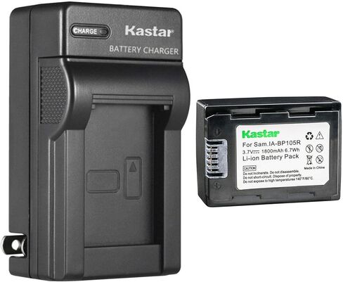 Kastar 2Pack بطارية وشاحن الجدار AC للاستبدال لـ Samsung HMX-F800BP ، HMX-F800SP ، HMX-F800BN ، HMX-F800SN ، HMX-F800BN/XAA ، HMX-F800SN/XAA ، HMX-F90 ، HMX-F90BN ، HMX-F90BN ، HMX-F90WP in Kuwait