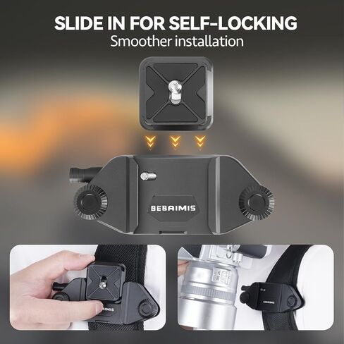 مقطع الكاميرا لحقائب الظهر ، B1 Camera Clip Kit Quick Release ، Capture Camper Clip Kit مع نظام إصدار سريع ، مقطع على ظهره مع لوحة لحزام الظهر والكاميرا ، الأسود in Kuwait