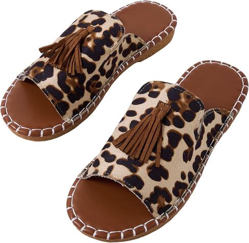 Gorglitter Women's Rainbow Colorful Summer Flat Sandals 2025 Boho Beach Vacation Slides Slides in Kuwait
