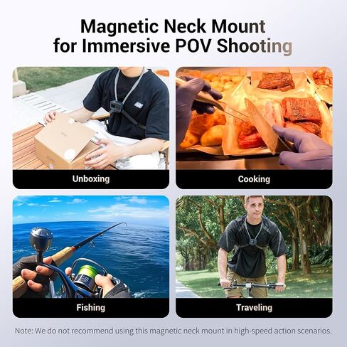 Magnetic Neck Mount for Action Camera,Magnetic Necklace Holder with Anti-Vibration Chest Strap & Quick Release,POV/Vlog Selfie Mount for Hero 13/12/11 for Insta360 Ace Pro 2 Action 5Pro/4/3 for AKASO in Saudi Arabia
