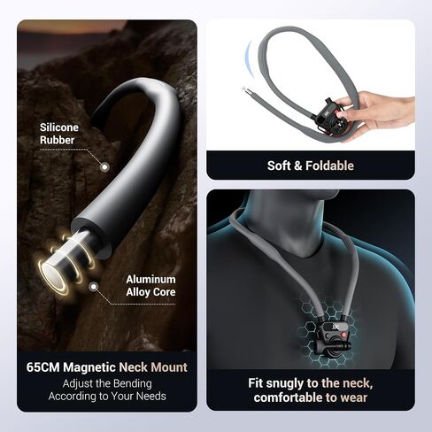 Magnetic Neck Mount for Action Camera,Magnetic Necklace Holder with Anti-Vibration Chest Strap & Quick Release,POV/Vlog Selfie Mount for Hero 13/12/11 for Insta360 Ace Pro 2 Action 5Pro/4/3 for AKASO in Saudi Arabia
