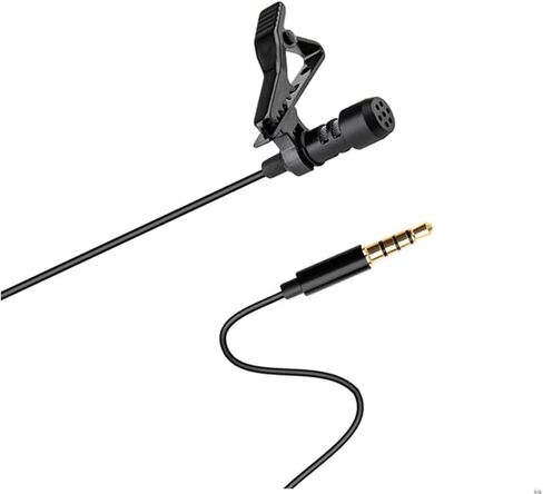مقطع homoyooo microphone lavalier omnidirectional للهاتف للهاتف MIC خفيفة الوزن للمقابلات الصوتية البث والمحاضرات كابل الأسود in Kuwait
