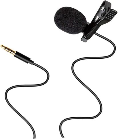 مقطع homoyooo microphone lavalier omnidirectional للهاتف للهاتف MIC خفيفة الوزن للمقابلات الصوتية البث والمحاضرات كابل الأسود in Kuwait