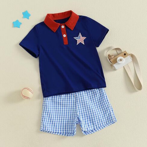 Karwuiio Toddler Boy Summer Clothes Short Sleeve Polo Shirt Shorts Set Infant Golf Outfit 3 6 12 18 Months 2T 3T Clothes in Saudi Arabia