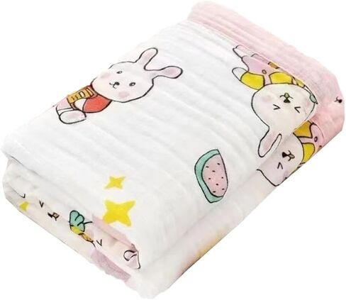 Generic Soft & Breathable 6-Layer Cotton Muslin Blanket Set for Your Little One – Perfect for Swaddling, Nursing, and Snuggling (Pink) in Saudi Arabia