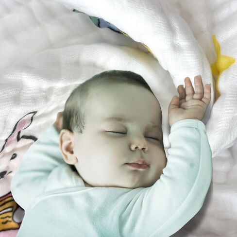 Generic Soft & Breathable 6-Layer Cotton Muslin Blanket Set for Your Little One – Perfect for Swaddling, Nursing, and Snuggling (Pink) in Saudi Arabia