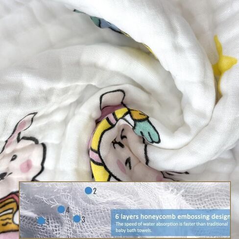 Generic Soft & Breathable 6-Layer Cotton Muslin Blanket Set for Your Little One – Perfect for Swaddling, Nursing, and Snuggling (Pink) in Saudi Arabia