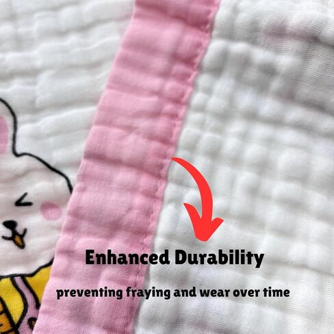 Generic Soft & Breathable 6-Layer Cotton Muslin Blanket Set for Your Little One – Perfect for Swaddling, Nursing, and Snuggling (Pink) in Saudi Arabia