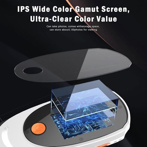 Portable Digital Microscope with 2.0 Inch Color Screen, 500X Magnification Digital Magnifying Glass Handheld Marco Microscope Built in 8 LED Lights for Kids Students (White) in Saudi Arabia