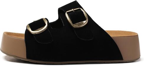 Wojwski Platform Sandals Women Leather Beach Resiles Summer Slip-On Slip-on Recied Wedge Sandals for Women in Kuwait